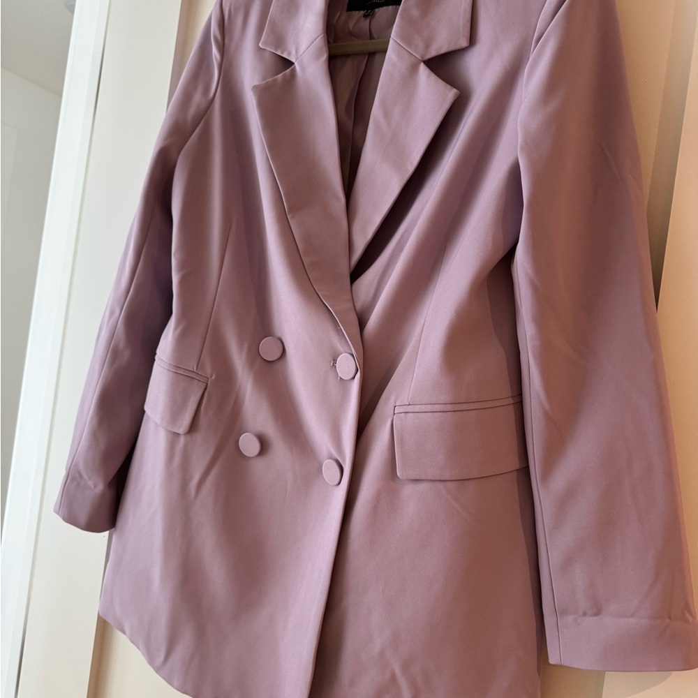 Women's Lavender Double-Breasted Blazer